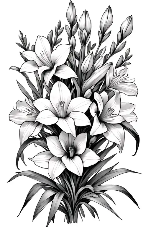 Gladiolus And Narcissus Flower Bouquet