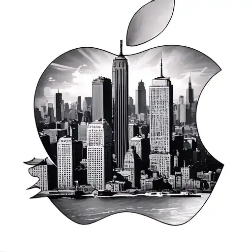 New York City Skyline In Apple