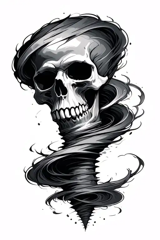 Skull And Tornado Swirling