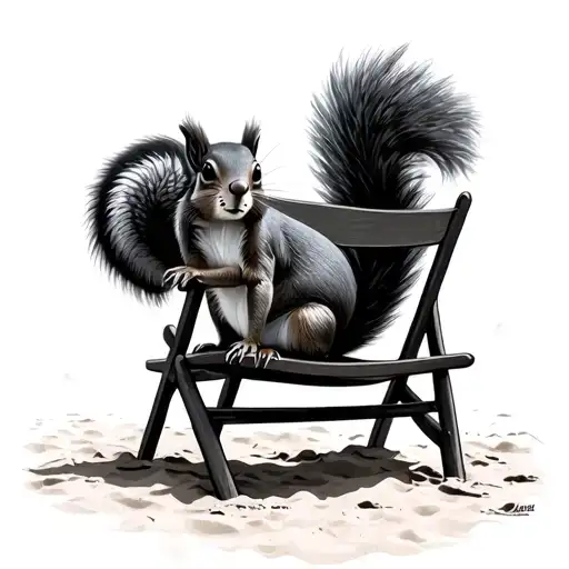 Squirrel At The Beach Chair