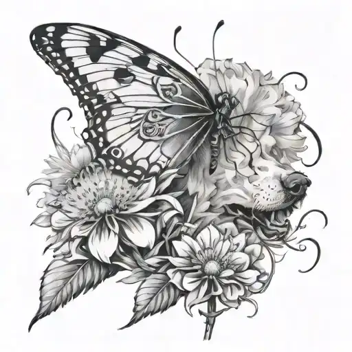 Dandelion Dog Paw Butterfly Emerging