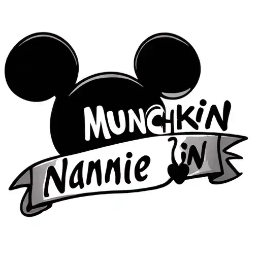A Mickey Mouse Head That Says Munchkin On The Inside And Nannie On The Outside