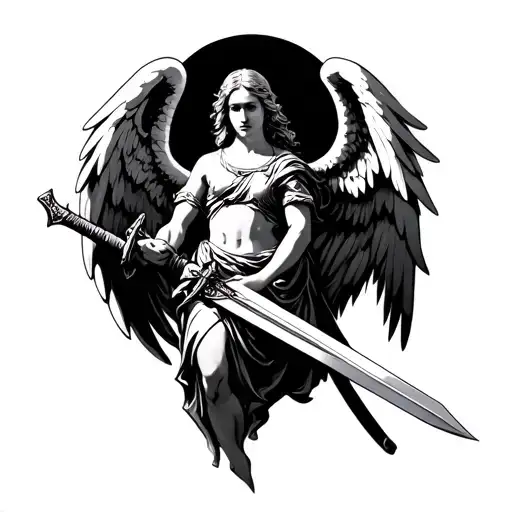 Angel Holding A Sword