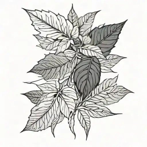 2 Lines With Leaves In Between Them
