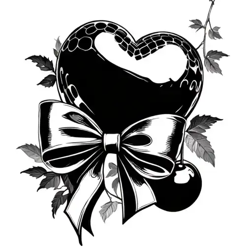 Cherry Heart Shape Disco Balls Wih A Bow Tied Round The Vines