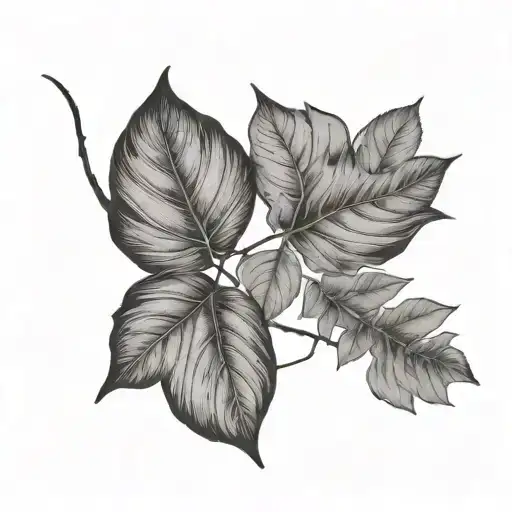 A Line On The Left And A Line On The Right With Leaves Between The 2 Lines