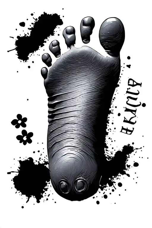 Kid Foot Print With Name