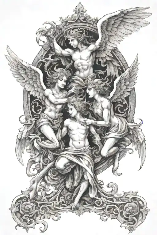Filigree Angels Vs Demons Fighting