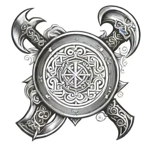 Norse Shield And Axe