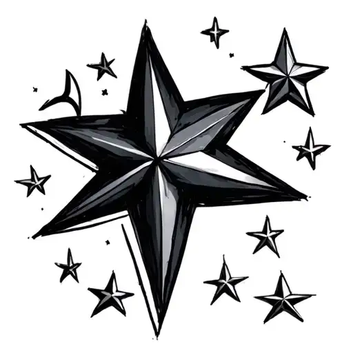 Stars In A Line With A Slight Curve