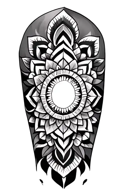 Geometric Shapes With Mandala On Shoulder And Elbow