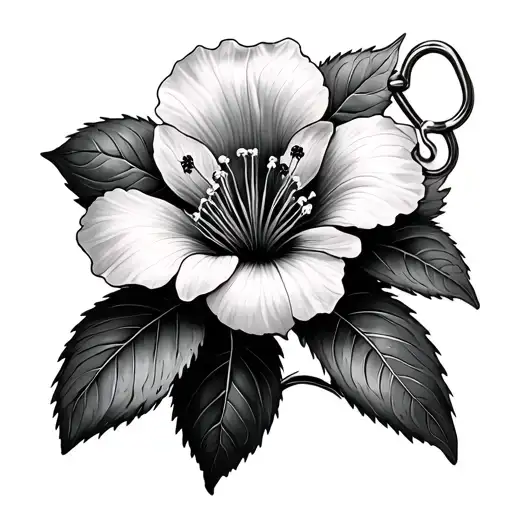 Safety Pin Open With Deadly Nightshade Flower Intertwine Growing