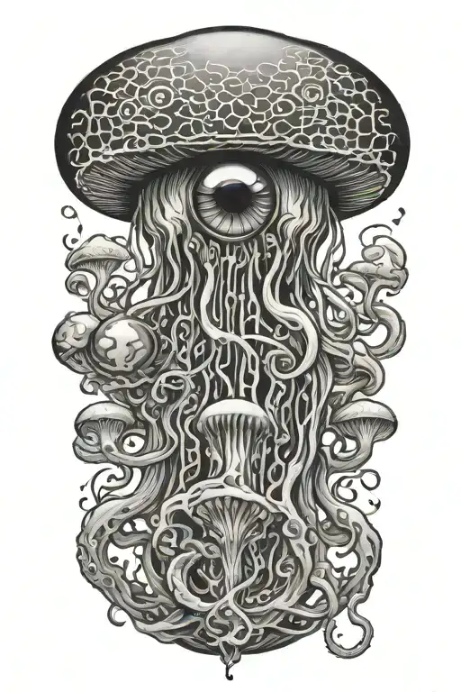 Mushroom Shaped Jellyfish Morphing Into An Eyeball