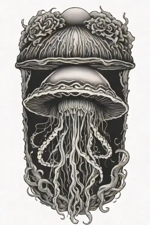 Mushroom Shaped Jellyfish Transitioning Into An Eyeball