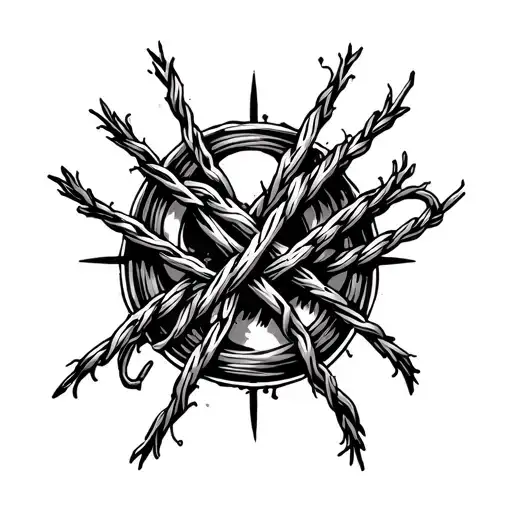 Crazy Lines Religious Barbwire Intertwined