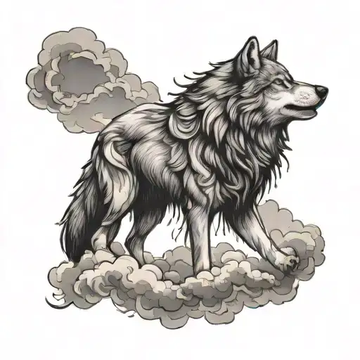 Wolf And Clouds Forming The Shape