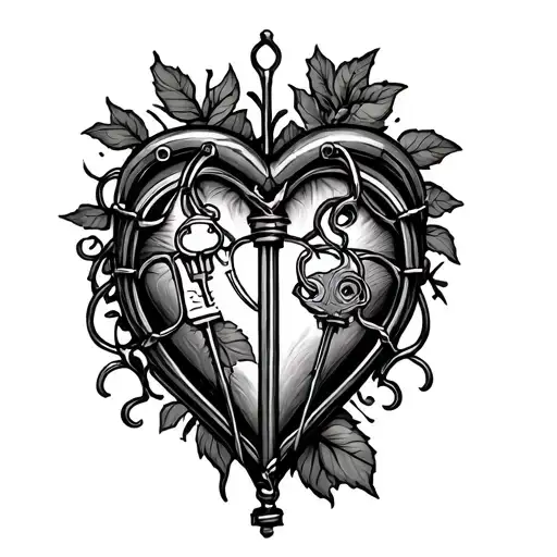 Key Cage Gun Vine Heart