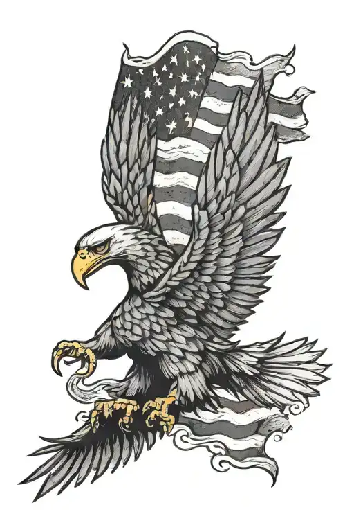 Distressed American Flag With Eagle