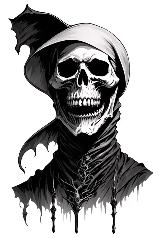 Grim Reaper Skull For Face Very Scary