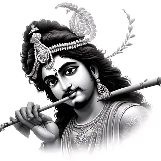Lord Krishna Playing The Flute