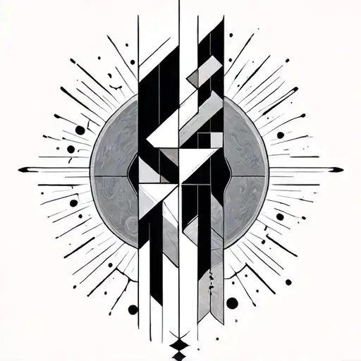 Geometric Leg Tatto Design