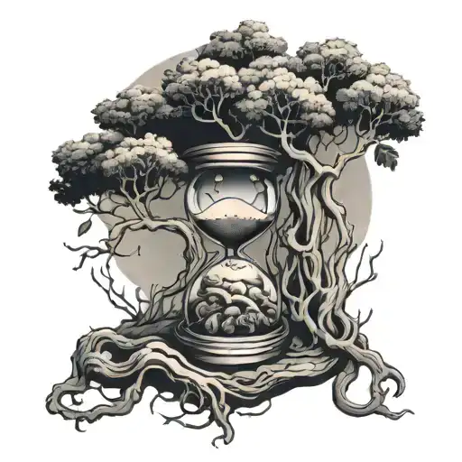 Tree Roots Around An Alien Sand Timer