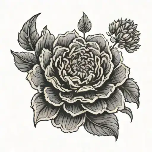 Simple Fine Line Smoke Forming Into The Shape Of A Marigold