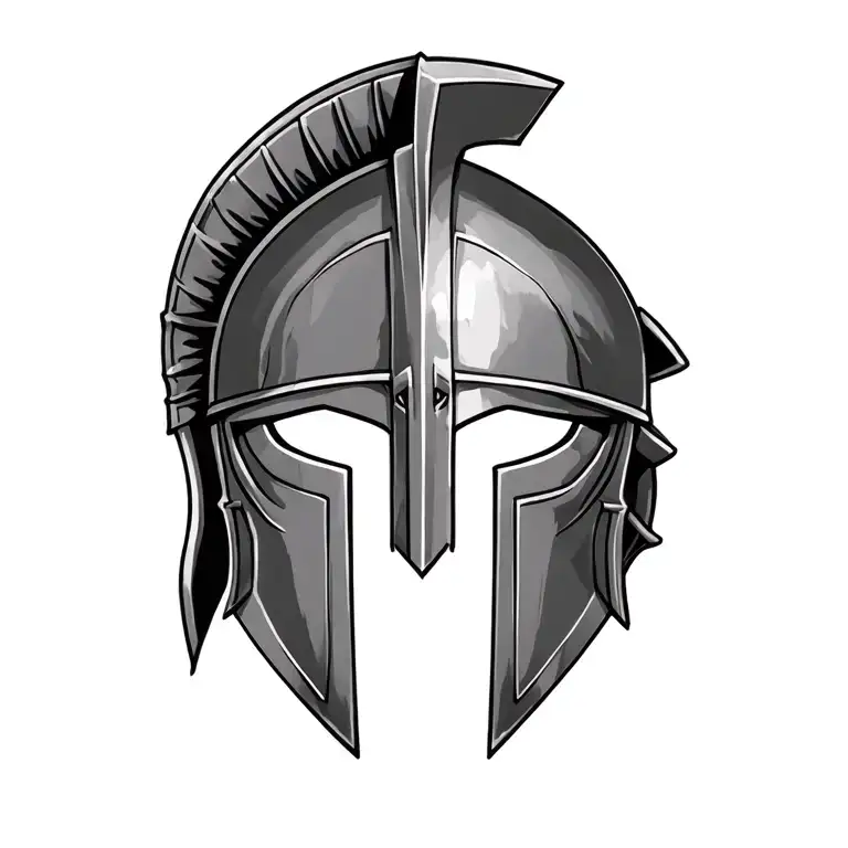 Spartan Helmet Adorned With Intricate