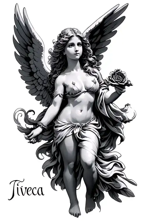 Tiveca Name Written With An Angel