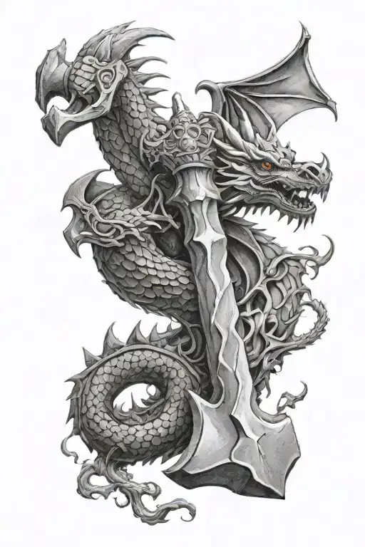 A Carpenter's Hammer Morphing Into A Dragon