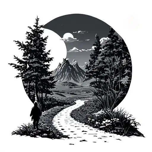 Walking A Narrow Path Leading