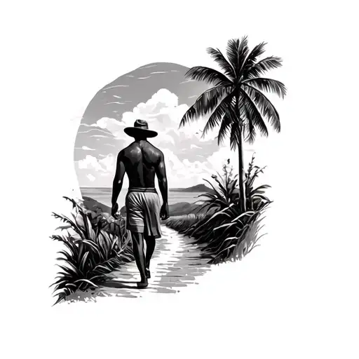 Walking A Narrow Path In Jamaica Arm Sleeve