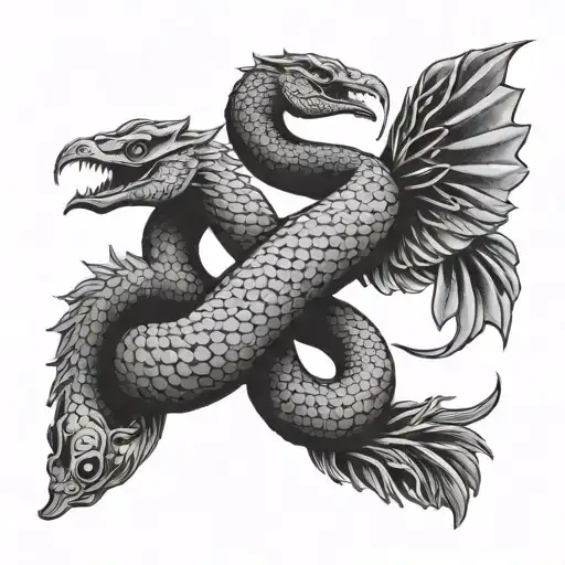 Yin Yang Snake With Crane