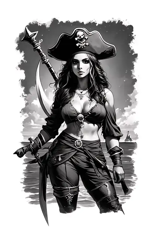 Female Pirate Sexy Standing Proudly