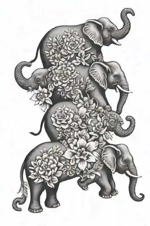 Flower With 4 Elephants