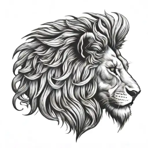 Surrealism Lion Head Profile