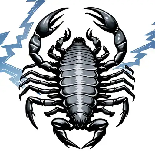 Scorpion And Lightning Tattoo Design
