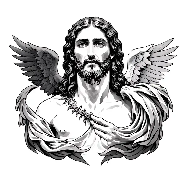 Duality Jesus And The Devil Wings Spread