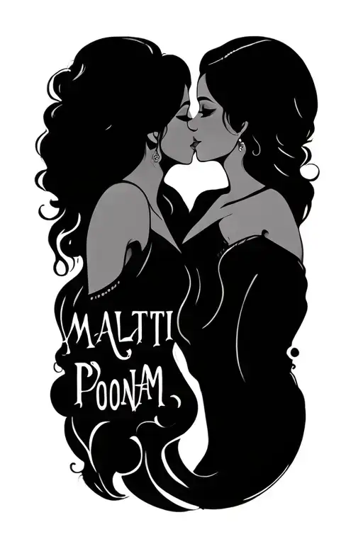 Malti And Poonam Name Tatto