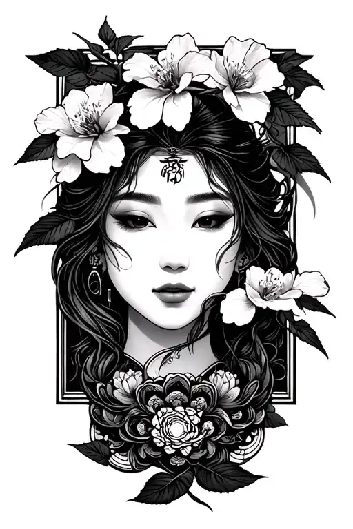 Japanese Cherry And Signs Mythology