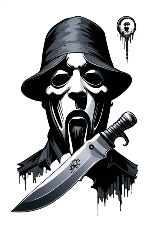 Ghostface Inside Knife
