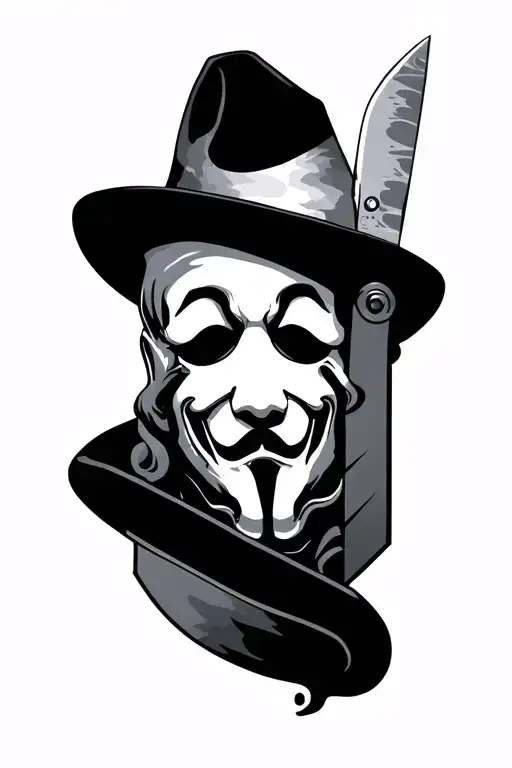 Ghostface Face Inside Knife