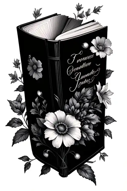 A Book With Letter Floating Out With Flowers