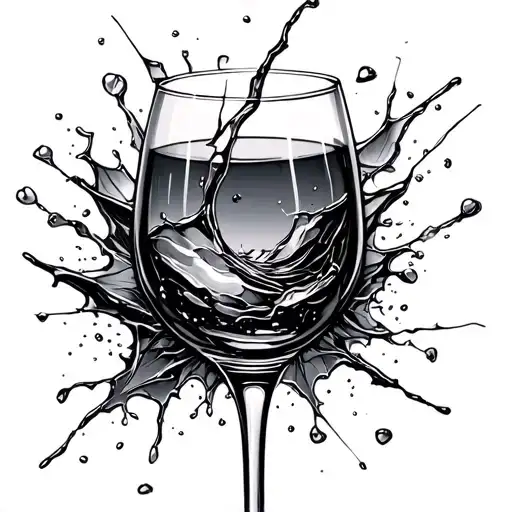 Shattered Wine Glass Surrounded