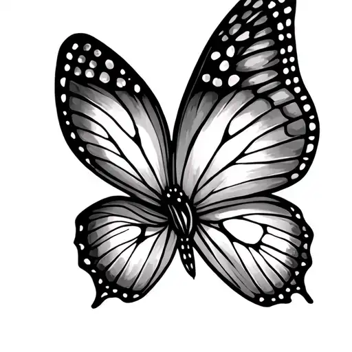 Butterfly Lineal Minimalist Tatto