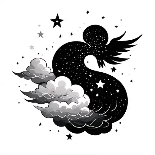 I Want The Tattoo To Say One Of One Going Up And Down With Clouds And Stars