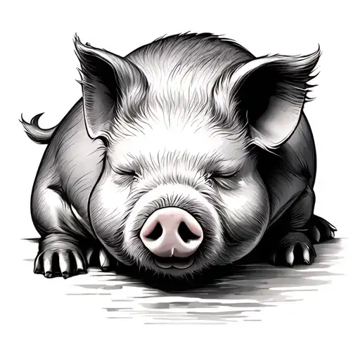 Chinese Zodiac Pig Sleeping