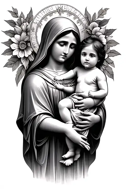 Mother Mary Holding Child
