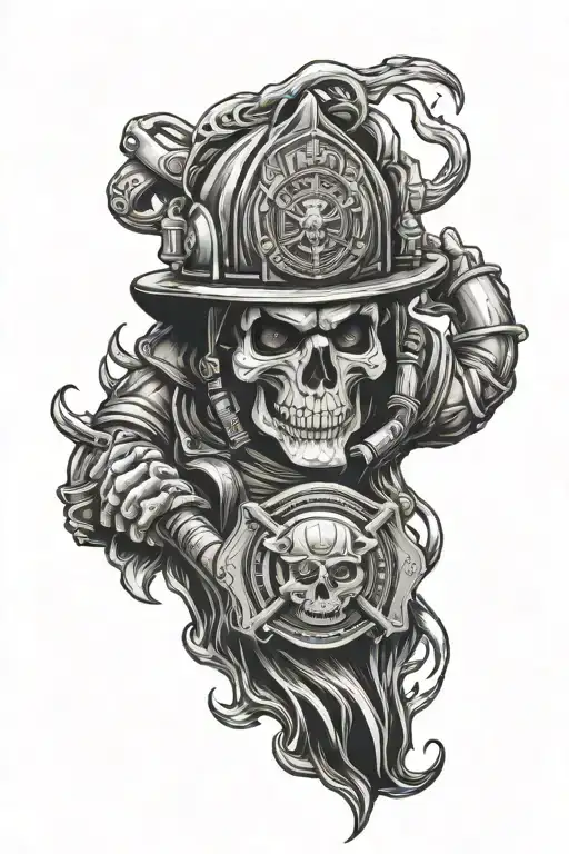 Firefighter Skull Sleeve