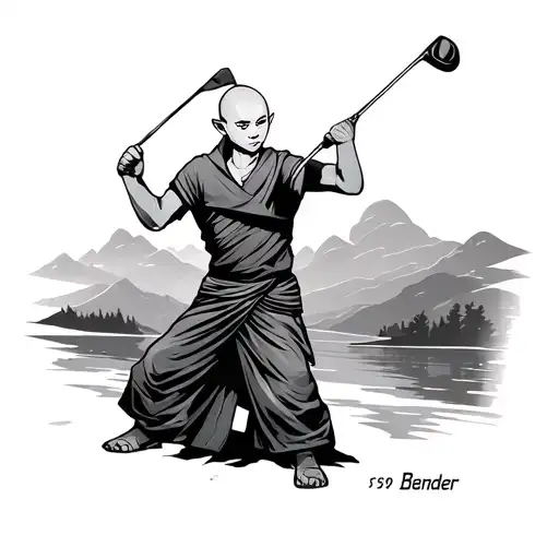 Aang From Last Air Bender Golfing